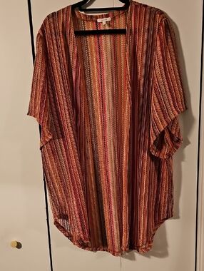 Maurices XL Multicolor Striped Open Weave Cardigan